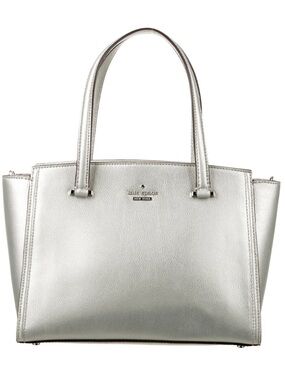 KATE SPADE ♠️ New York 🩶Geraldine🩶 PATTERSON DRIVE SILVER SATCHEL BAG 🌟EUC🌟